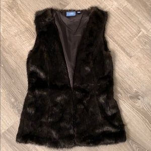 Simply Vera Wang Black fur vest